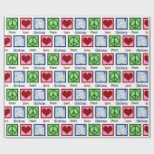 Peace Love Chickens Cute Chicken Kerstmis Cadeaupapier (Vlak)