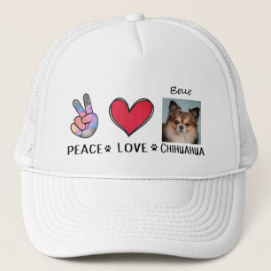 Peace Love Chihuahua Hondenliefhebbers Trucker Hat Pet