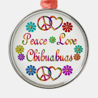 PEACE LOVE CHIHUAHUAS METALEN ORNAMENT