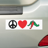 Peace Love Chili Peppers Bumpersticker (Op auto)
