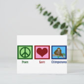 Peace Love Chimpanzees Briefkaart (Staand voorkant)