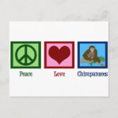 Peace Love Chimpanzees Briefkaart (Voorkant)