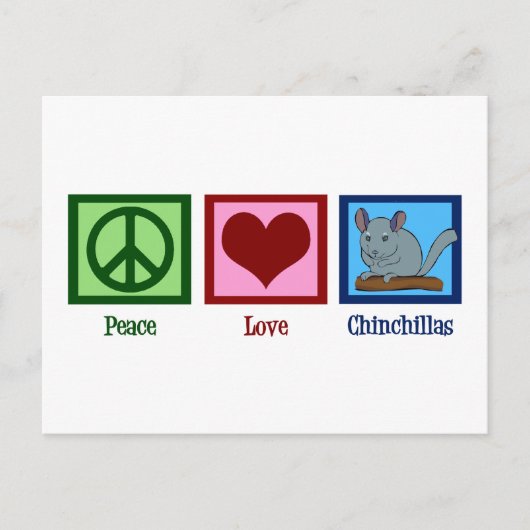 Peace Love Chinchillas Briefkaart (Voorkant)