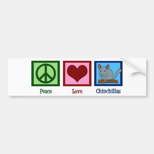 Peace Love Chinchillas Bumpersticker (Voorkant)