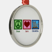 Peace Love Chinchillas Metalen Ornament (Rechts)