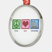 Peace Love Chinchillas Metalen Ornament (Links)
