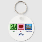 Peace Love Chinchillas Sleutelhanger (Voorkant)