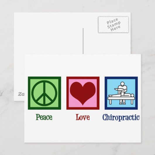 Peace Love Chiropractic Briefkaart (Voorkant / Achterkant)