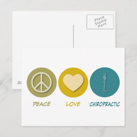 Peace Love Chiropractic Briefkaart (Voorkant / Achterkant)
