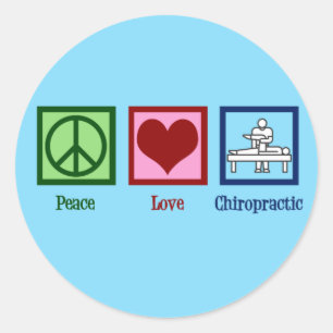 Peace Love Chiropractic - Cute Chiropractor Ronde Sticker