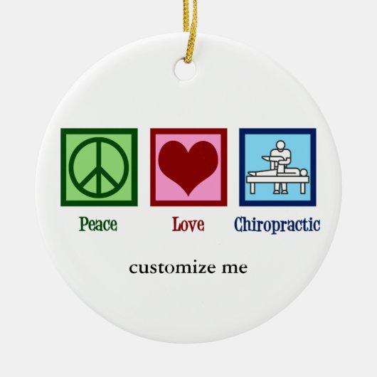 Peace Love Chiropractic Cute Custom Chiropractor Keramisch Ornament (Voorkant)