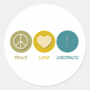 Peace Love Chiropractic Ronde Sticker