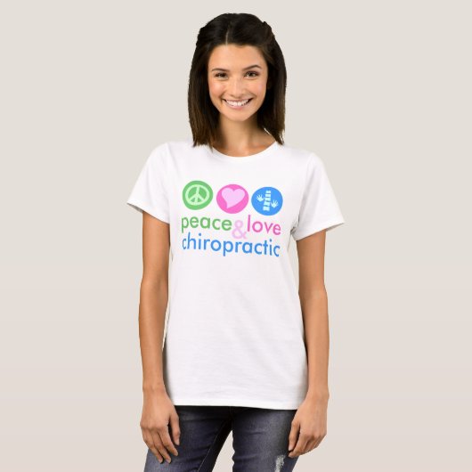 Peace Love & Chiropractic T-Shirt (Voorkant volledig)