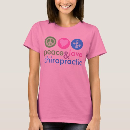 Peace Love & Chiropractic Tie Dye T-Shirt (Voorkant)