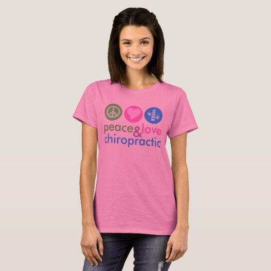 Peace Love & Chiropractic Tie Dye T-Shirt (Voorkant volledig)