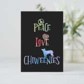 Peace Love Chiweenies Kaart (Staand voorkant)