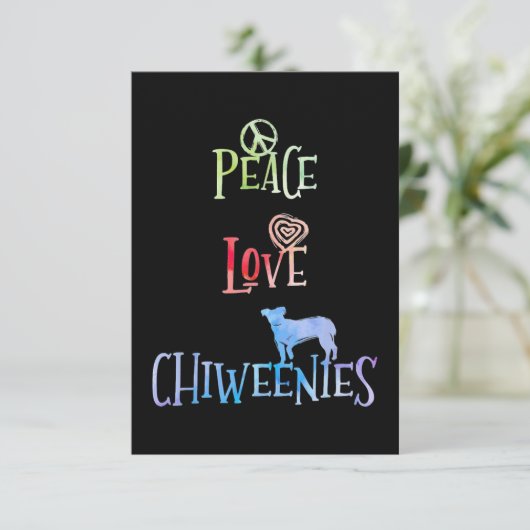 Peace Love Chiweenies Kaart (Staand voorkant)