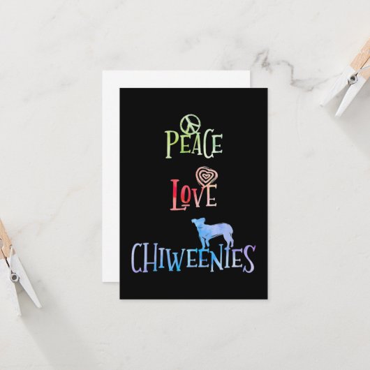 Peace Love Chiweenies Kaart (Voorkant / Achterkant in situ)