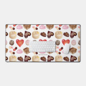 Peace Love Chocolade Snoep Hart Patroon Bureaumat (Keyboard & Muis)