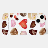 Peace Love Chocolade Snoep Hart Patroon Case-Mate iPhone Case (Achterkant (horizontaal))