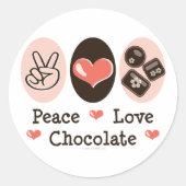 Peace Love Chocolade Sticker (Voorkant)
