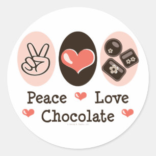 Peace Love Chocolade Sticker
