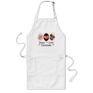 Peace Love Chocolate Apron Lang Schort