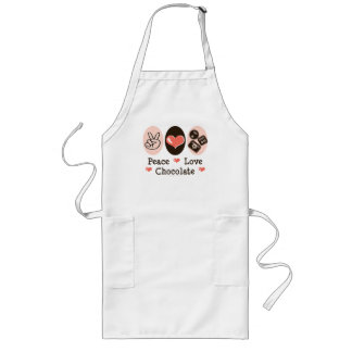 Peace Love Chocolate Apron Lang Schort