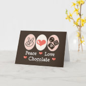 Peace Love Chocolate Blank Wenskaart Kaart (Gele Bloem)