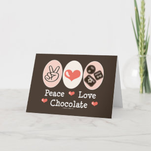 Peace Love Chocolate Blank Wenskaart Kaart