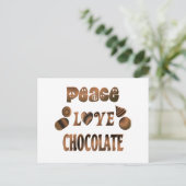Peace Love Chocolate Briefkaart (Staand voorkant)