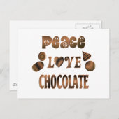 Peace Love Chocolate Briefkaart (Voorkant / Achterkant)