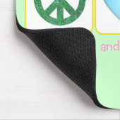 Peace Love Chocolate Bunnies Muismat (Hoek)