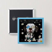 Peace Love Chocolate Dalmatian Vierkante Button 5,1 Cm (Voorkant /achterkant)