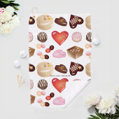 Peace Love Chocolate Heart Print Golfhanddoek