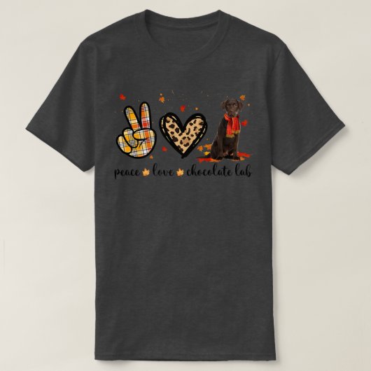Peace Love Chocolate Labrador Scarf Fall Autumn Th T-shirt (Design voorkant)