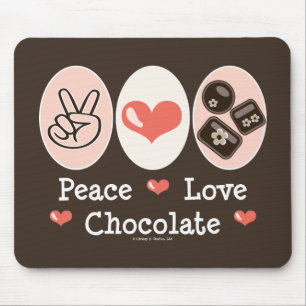 Peace Love Chocolate Mousepad Muismat