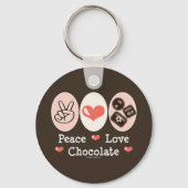 Peace Love Chocolate Sleutelhanger (Voorkant)