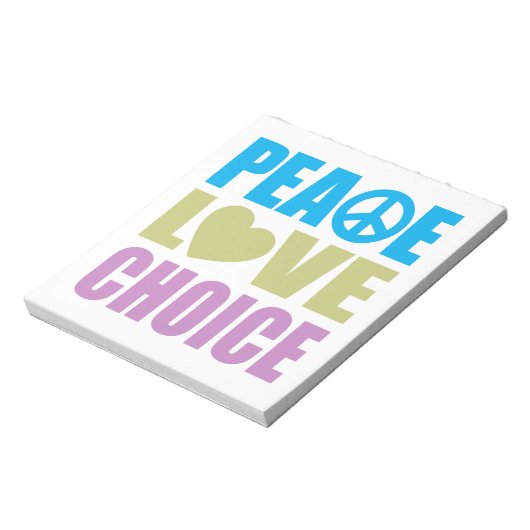 Peace Love Choice Notitieblok (Linkerzijde)