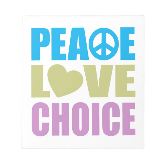 Peace Love Choice Notitieblok (Voorkant)