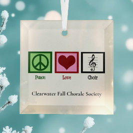 Peace Love Choir Custom Chorale Group kerst Glas Ornament