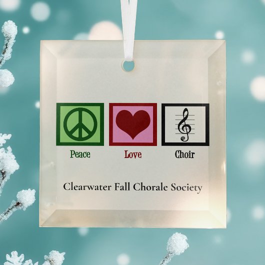 Peace Love Choir Custom Chorale Group kerst Glas Ornament