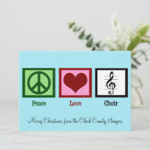 Peace Love Choir Cute Custom Chorus Kerstmis