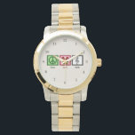 Peace Love Choir Horloge<br><div class="desc">Een vredesbord,  hart en een verdrievoudiging van een staf maken een mooi koor cadeau. Cute choir watch.</div>