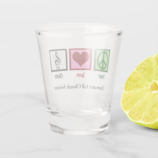 Peace Love Choir Personalized Chorale Singer Shot Glas (Achterkant)