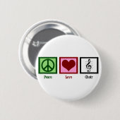 Peace Love Choir Ronde Button 5,7 Cm (Voorkant /achterkant)
