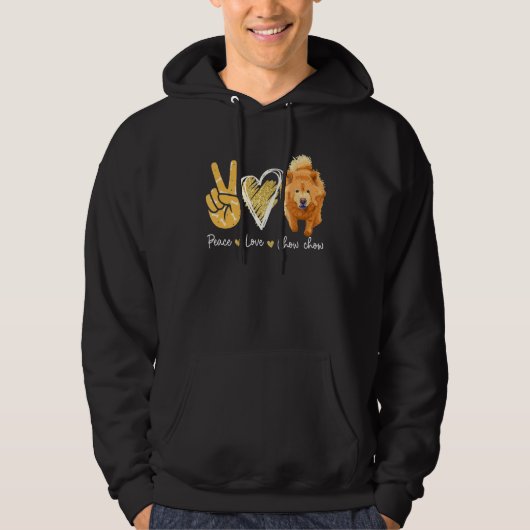 Peace Love Chow Chow Dog Hoodie (Voorkant)