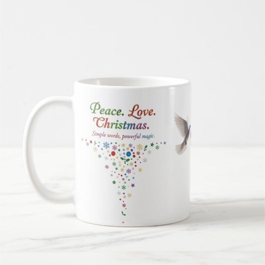 Peace Love Christmas Classic Mug – Simple Words Koffiemok (Links)