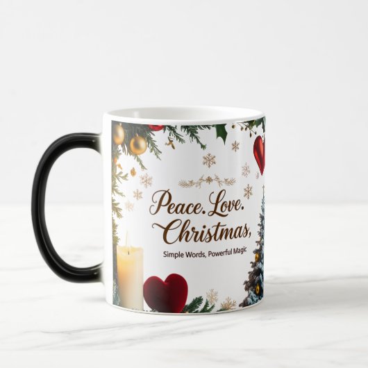 Peace Love Christmas Color Morphing Mug  Magische Mok (Links)