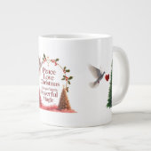 Peace Love Christmas Dove Mug – Specialty Jumbo  Grote Koffiekop (Voorkant rechts)